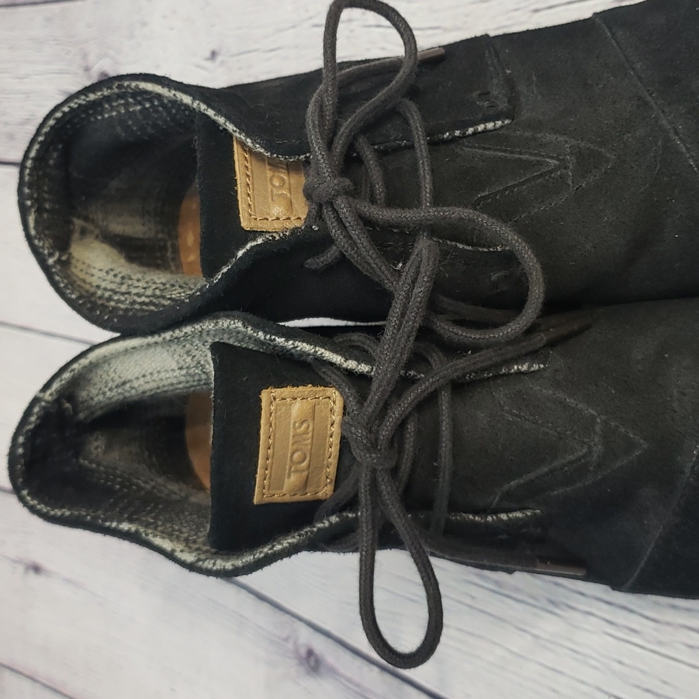 Toms Wedge Bootie 7 Black - Picture 6 of 10